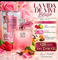 La Vida de Vivi Blush Pour Femme fragrance notes and $20 each or 2 for $35 promo