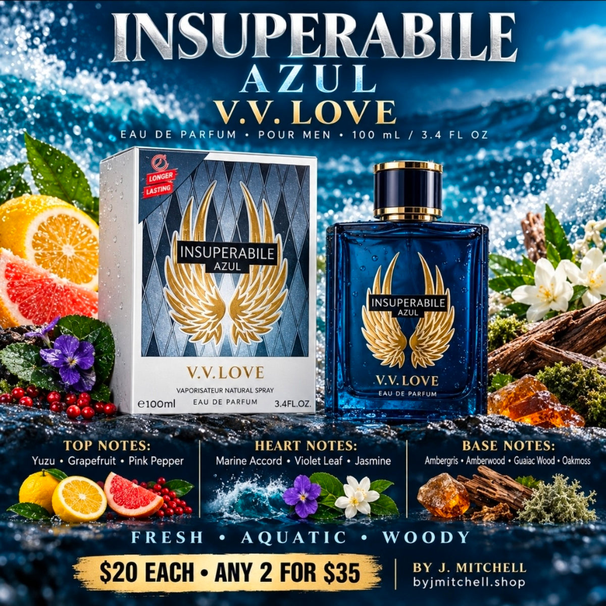 Insuperabile Azul V.V. Love Eau de Parfum with scent notes