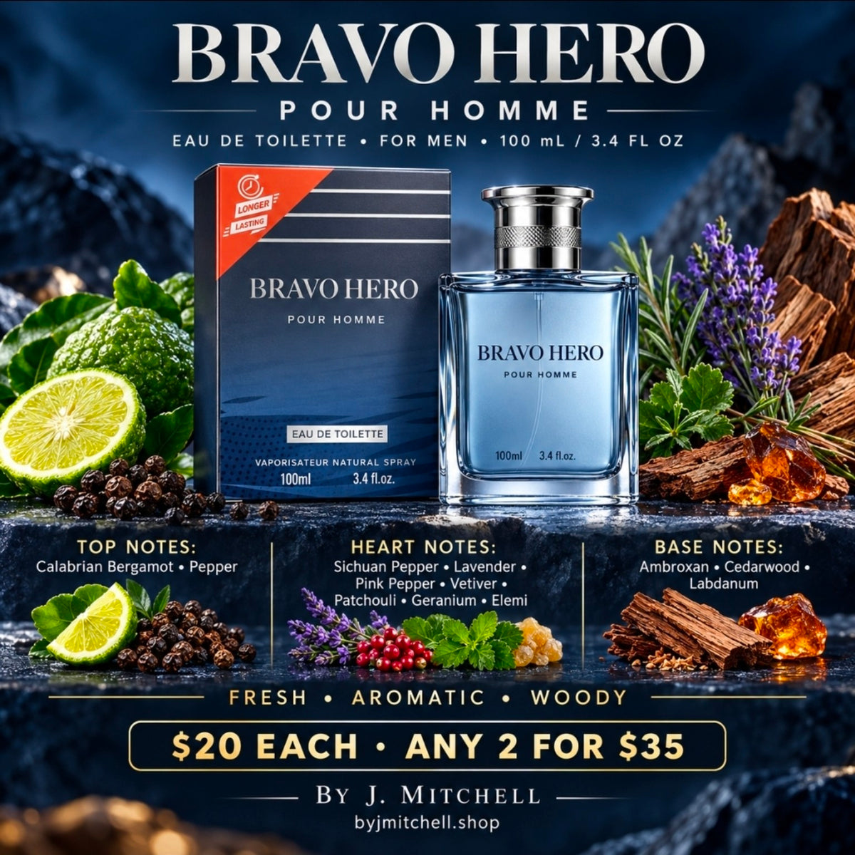Bravo Hero Pour Homme Eau de Toilette and fragrance notes