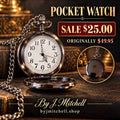 Black-finish pocket watch with chain sale image