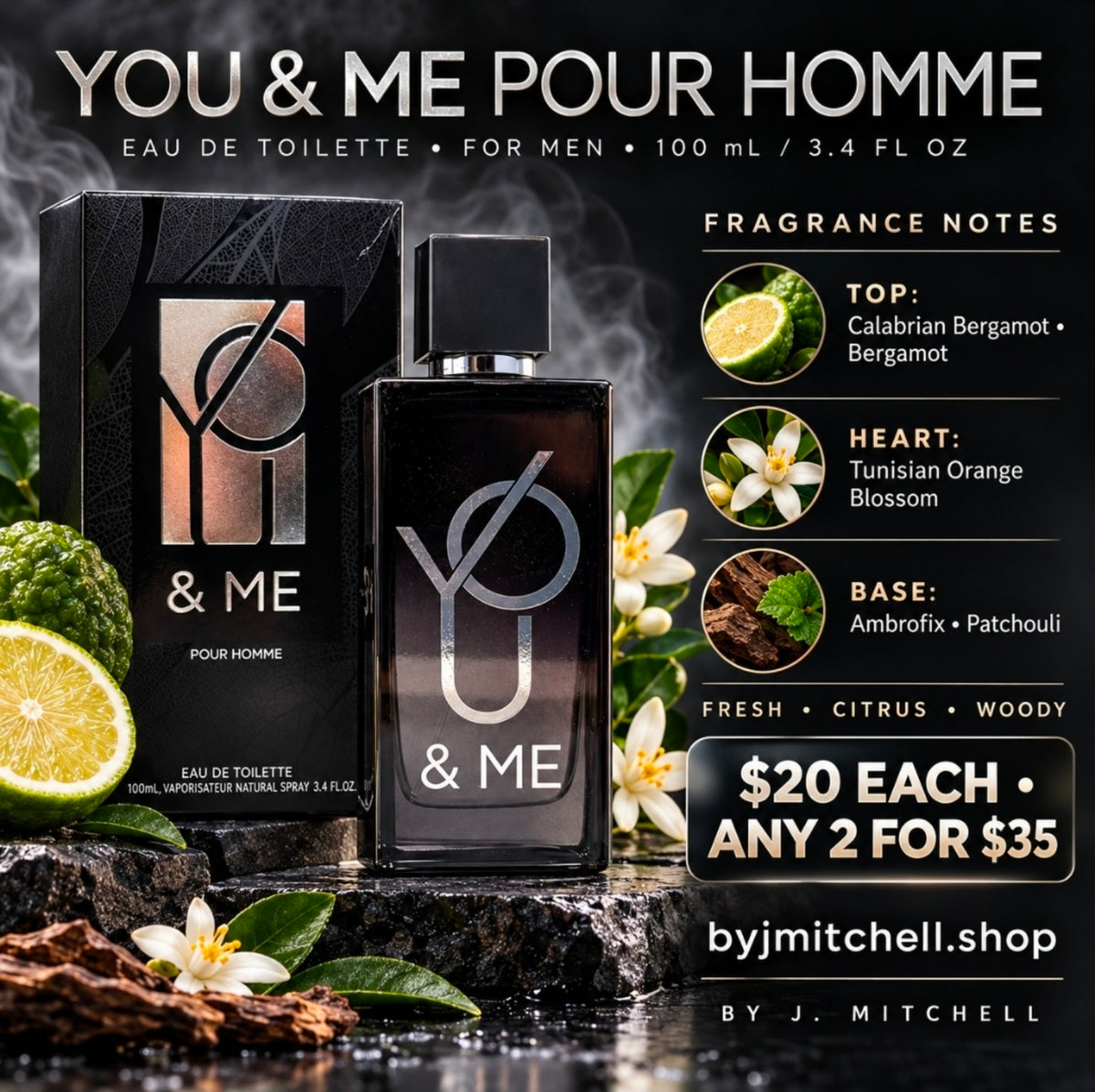 You & Me Pour Homme Eau de Toilette fragrance notes, 100ml