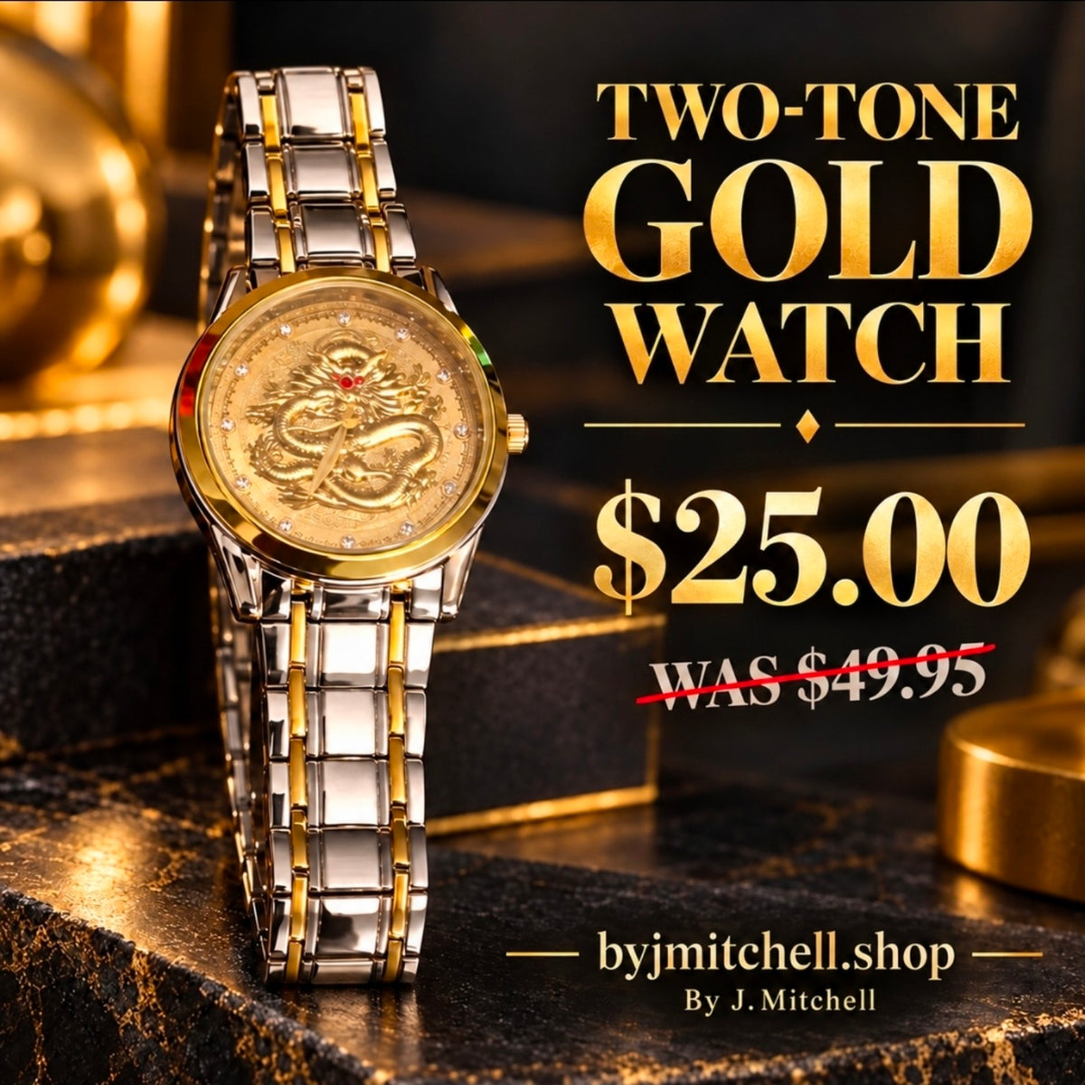 Two-Tone Dragon Dial Watch