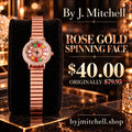 Rose Gold Spinning Face Watch
