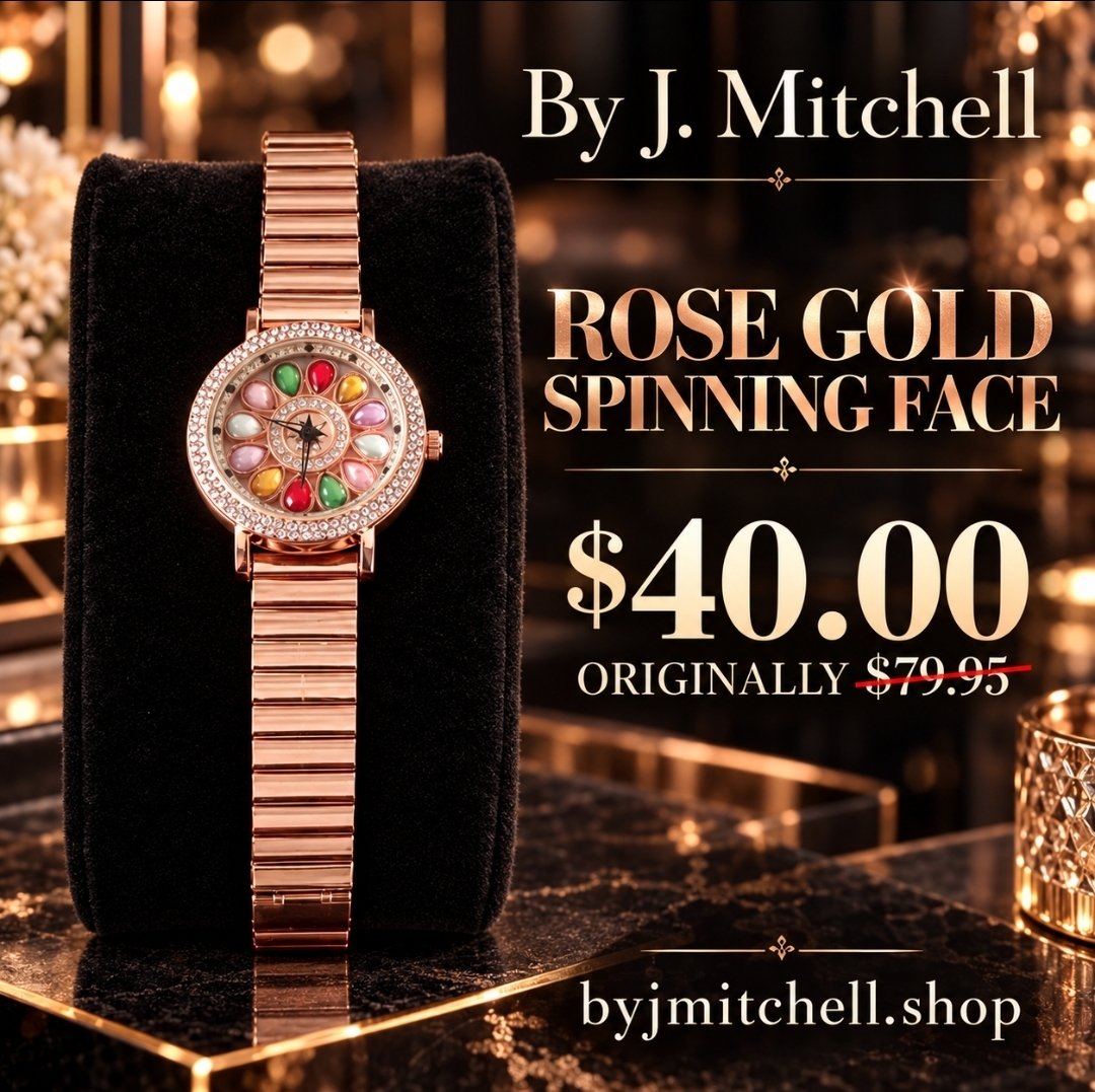 Rose Gold Spinning Face Watch
