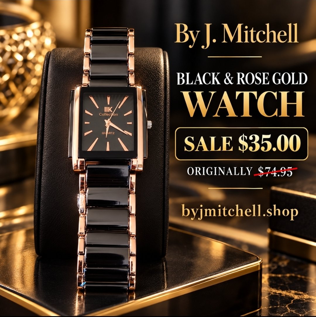 Black and Rose Gold Watch