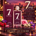 7 PM Pour Femme Eau de Parfum 100 mL with raspberry, violet, apple, orange, rose, peony, iris and jasmine notes