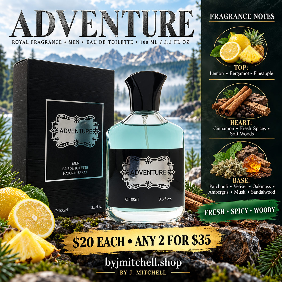 Adventure by Royal Fragrance with fragrance notes and By J. Mitchell offer
