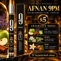 Afnan 9PM 35 ml travel spray, $5, with fragrance notes and byjmitchell.shop branding