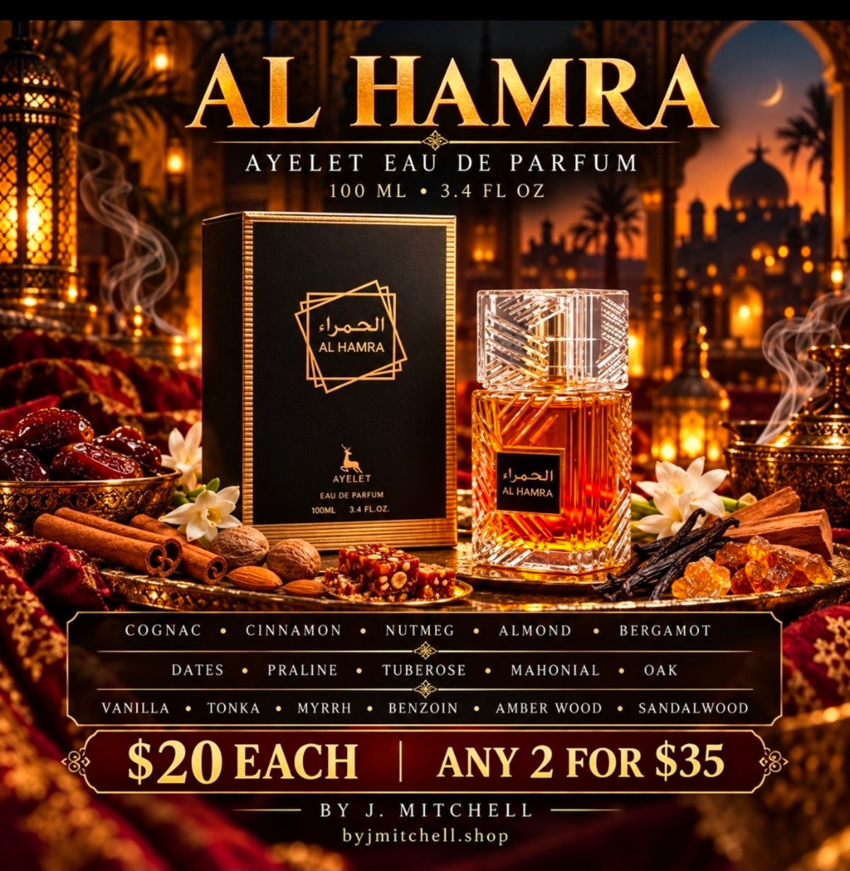 Al Hamra Eau de Parfum by Ayelet, 100 ml