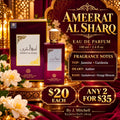 Ameerat Al Sharq Eau de Parfum sale flyer with notes