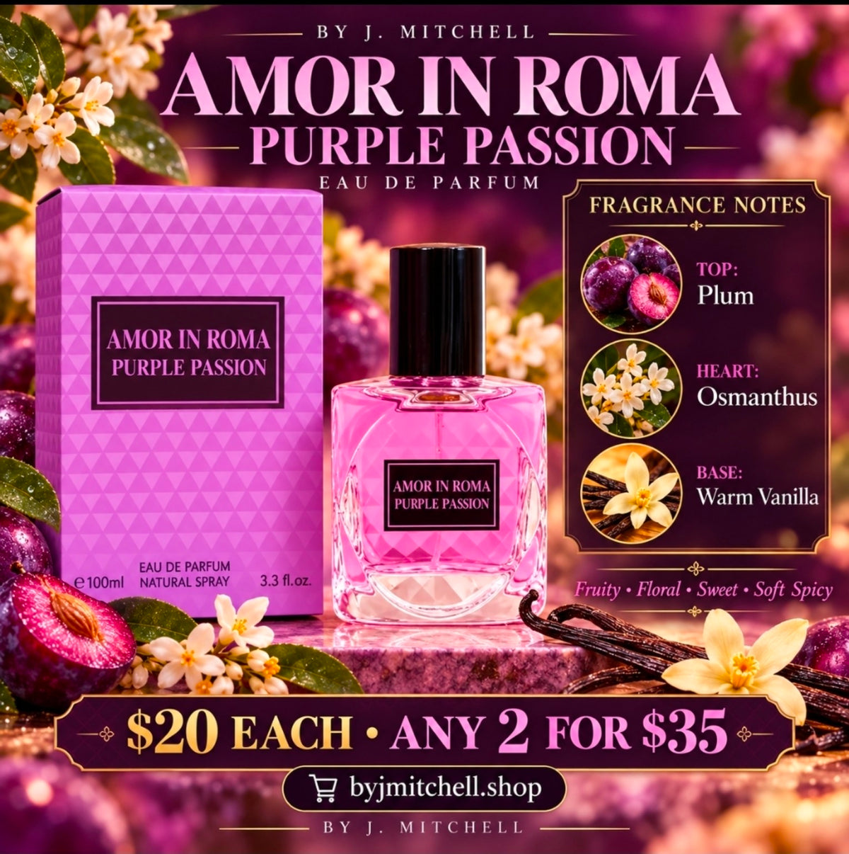 Amor in Roma Purple Passion Eau de Parfum, 100 ml, fragrance note profile