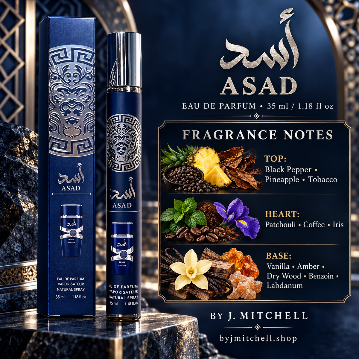 Asad Blue Eau de Parfum 35 mL fragrance notes