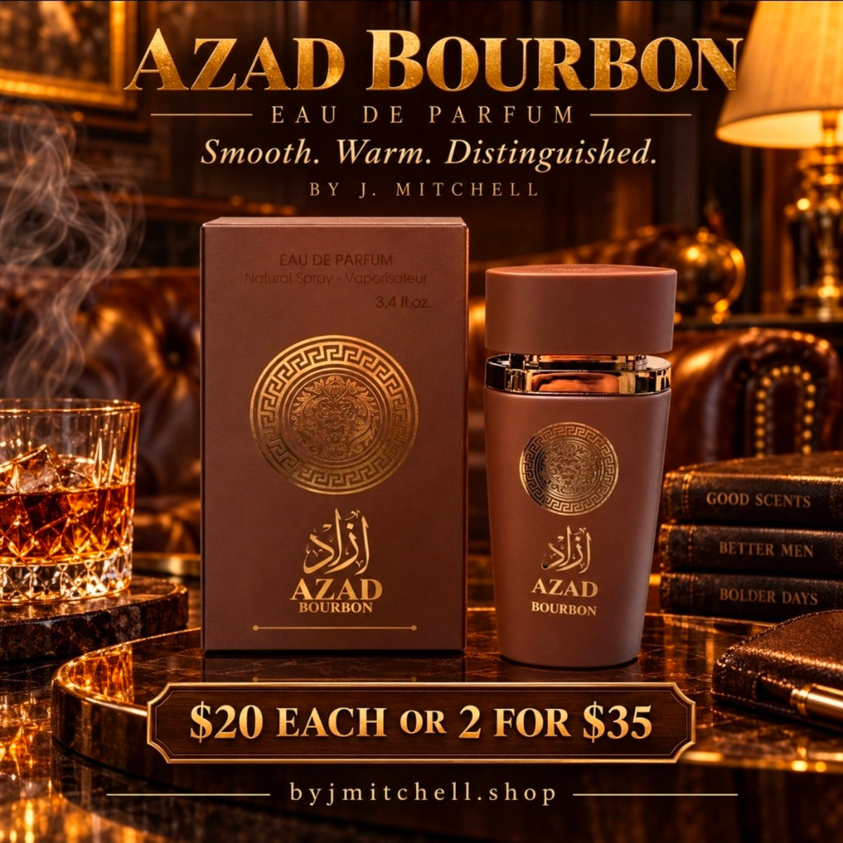 Azad Bourbon Eau de Parfum by J. Mitchell — $20 each or 2 for $35
