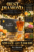 Best Diamond 100mL by Secret Plus with retailer-described fragrance notes and By J.Mitchell pricing