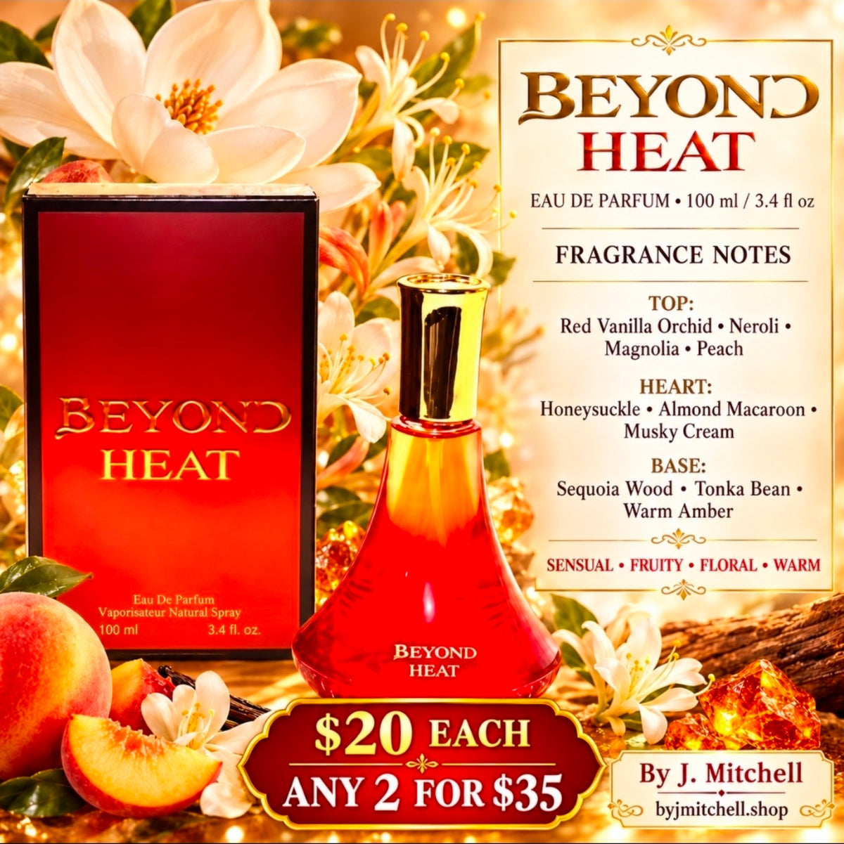 Beyond Heat Eau de Parfum, fragrance notes, $20 each or any 2 for $35