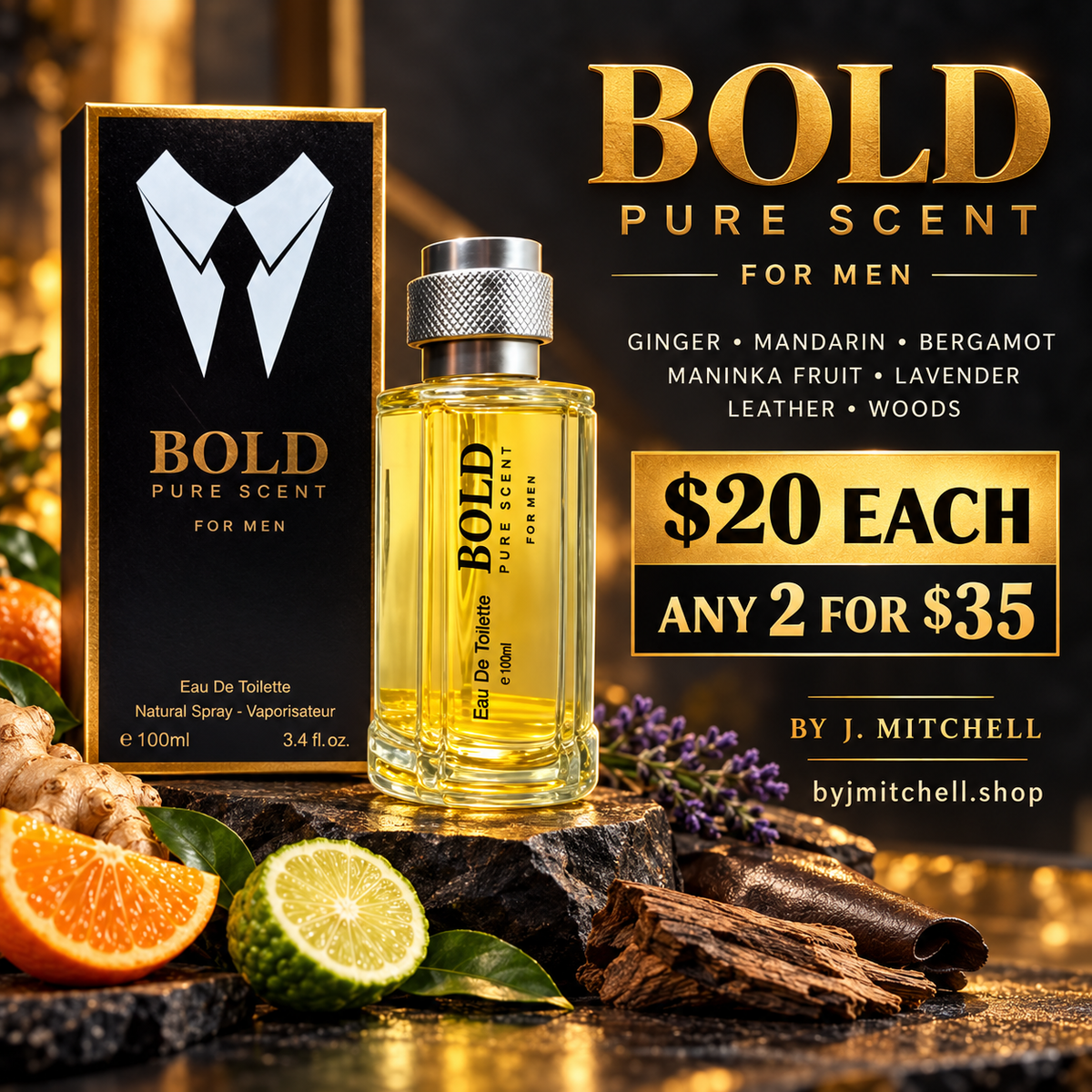 Bold Pure Scent by J. Mitchell promotional graphic