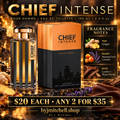 Aroma Couture Chief Intense Pour Homme fragrance notes and $20 each or any 2 for $35