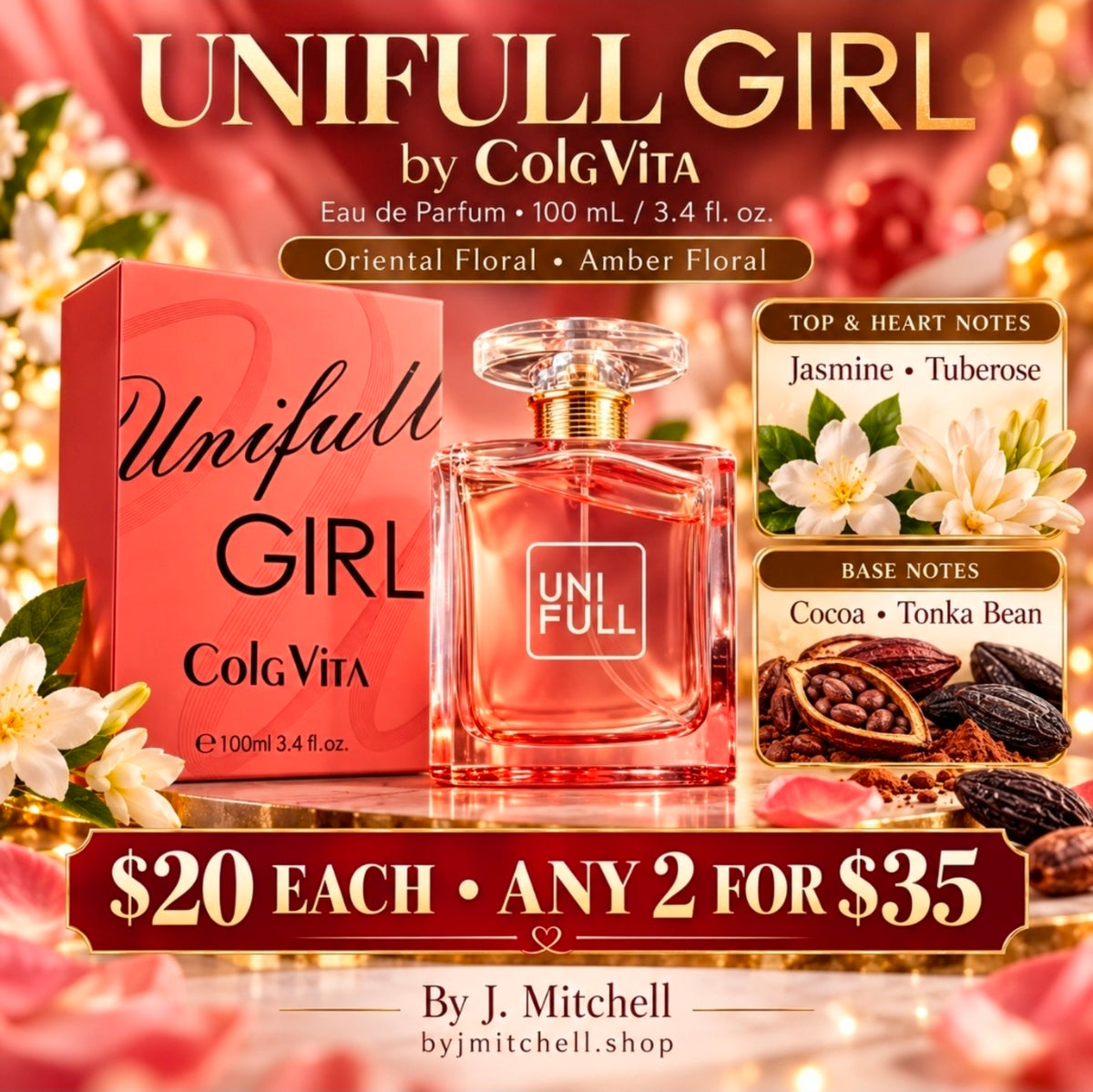 ColgVita Unifull Girl Eau de Parfum, 100 mL, notes and By J. Mitchell store offer