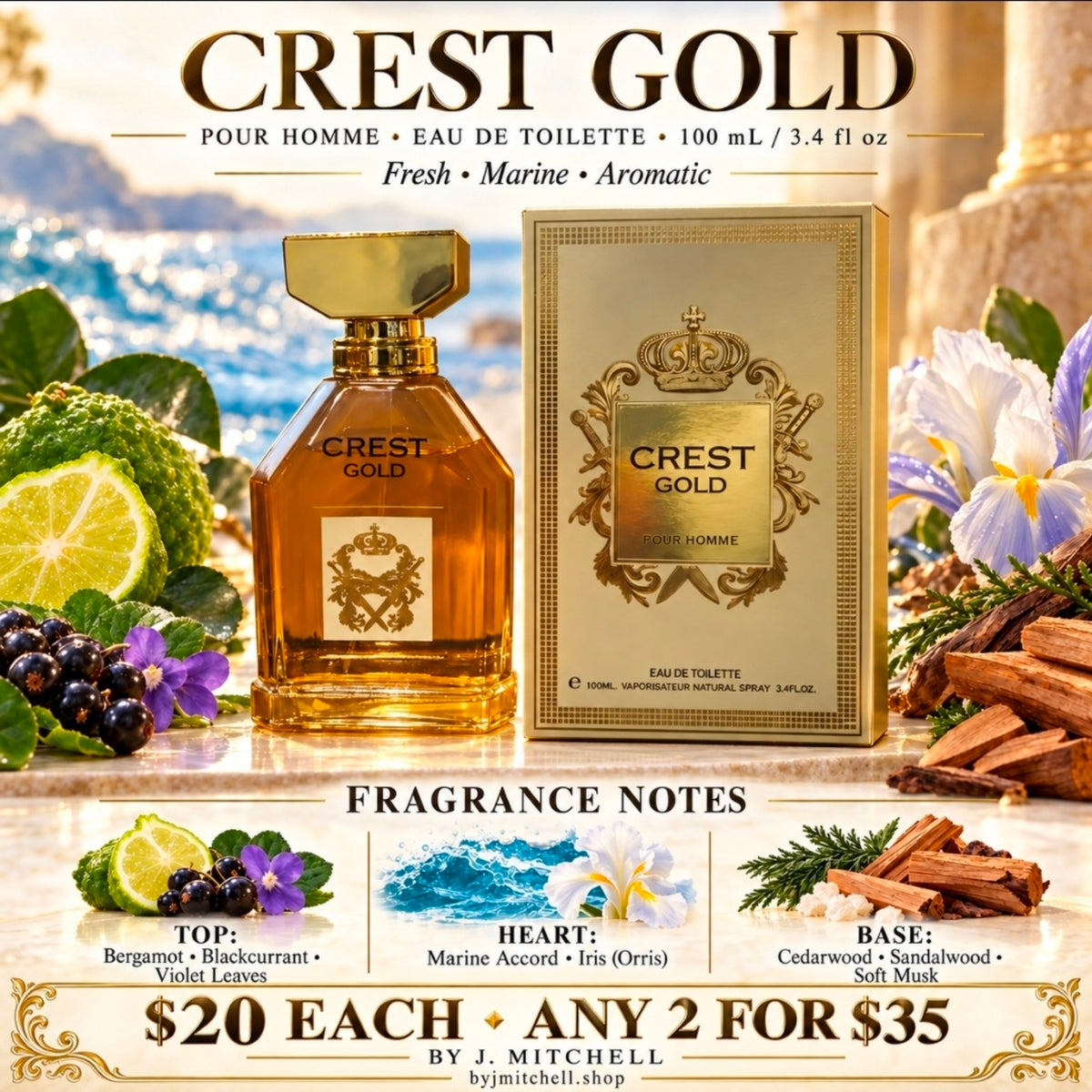 Crest Gold Pour Homme by Aroma Couture, 100 mL