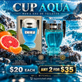 Cup Aqua men's fragrance promotional image by J. Mitchell
