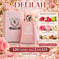 Delilah Eau de Parfum 85 ml fragrance notes and By J. Mitchell $20 offer