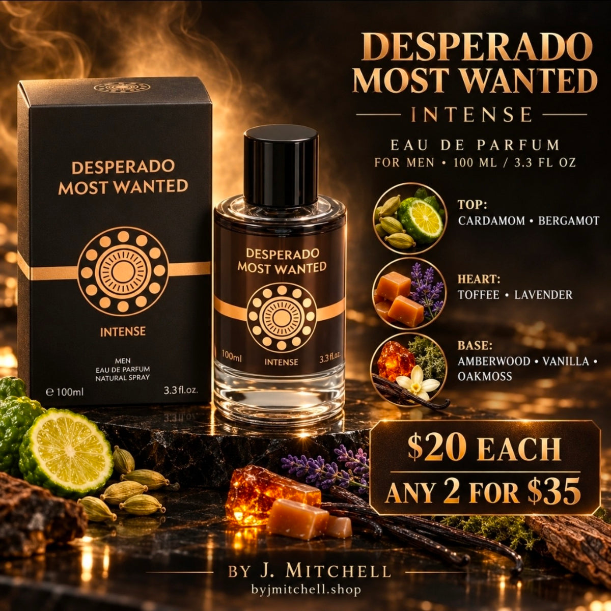 Desperado Most Wanted Intense Eau de Parfum promotional image