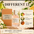 Different 13 Eau de Parfum fragrance notes and product promotion