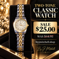 Two-tone silver and gold classic watch — byjmitchell.shop, By J. Mitchell