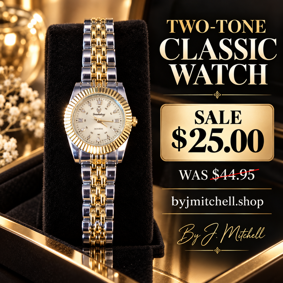 Two-tone silver and gold classic watch — byjmitchell.shop, By J. Mitchell