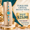 Turquoise crystal bracelet watch, $25 sale, was $44.95, byjmitchell.shop