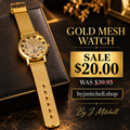 Gold mesh skeleton dial watch — byjmitchell.shop, By J. Mitchell