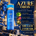 Azure Oros EBC Collection body spray with scent notes and $10 each or 2 for $18 offer