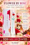 Flower By Rose suggested scent profile and $20 each / any 2 for $35 offer