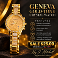 Geneva gold-tone crystal accent watch sale graphic