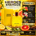 Heroes Energize Eau de Toilette for Men with fragrance notes