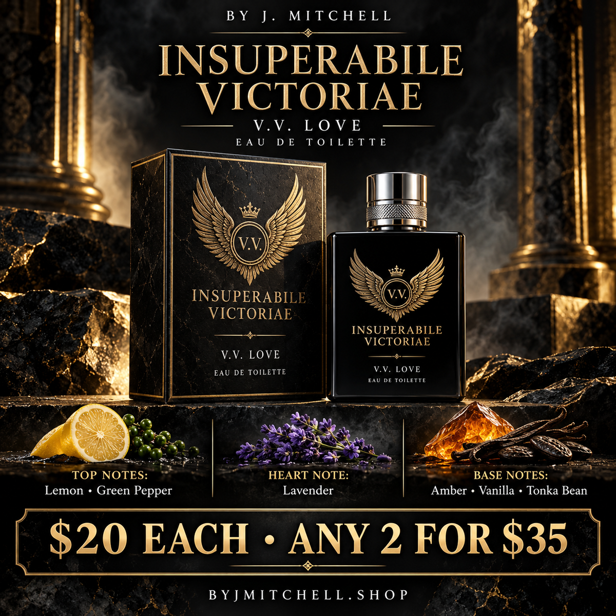 Insuperabile Victoriae Eau de Toilette with notes and $20 each or any 2 for $35