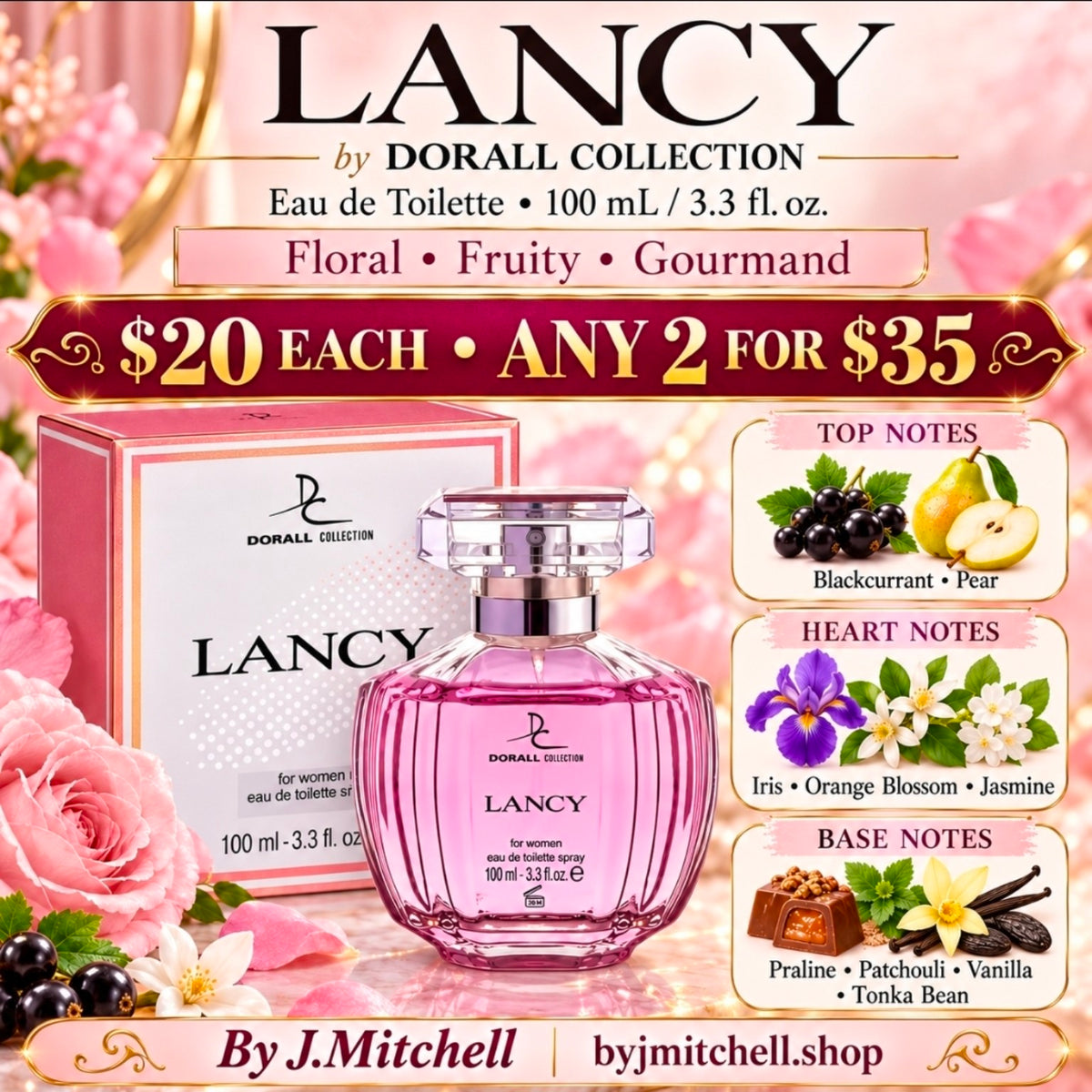 Lancy by Dorall Collection notes, price offer, and By J.Mitchell branding