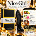 Nice Girl: Let's Party in New York Eau de Parfum with black stiletto bottle and fragrance notes
