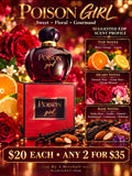 Poison Girl fragrance with suggested scent profile, $20 each or any 2 for $35, By J.Mitchell