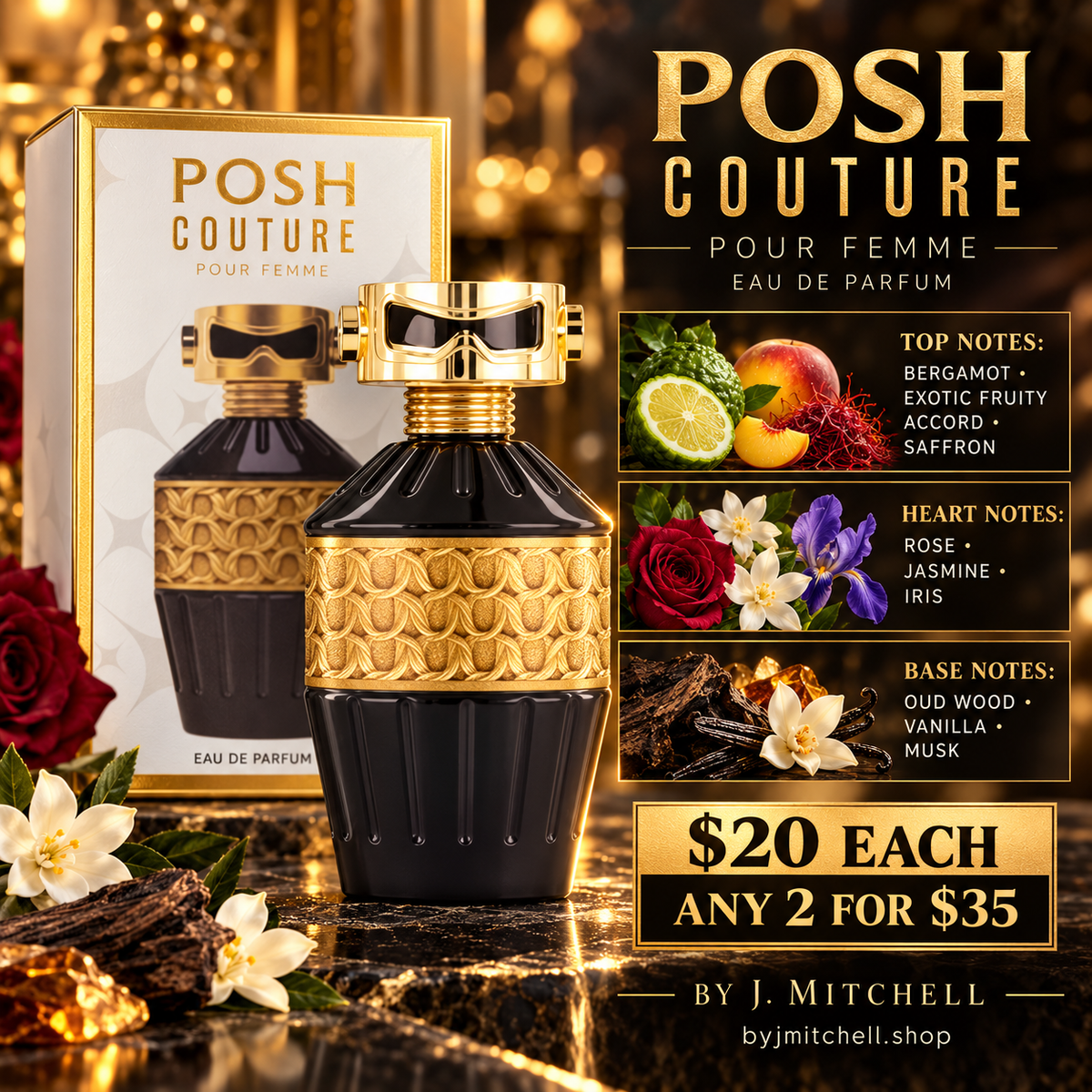 Posh Couture Pour Femme Eau de Parfum promo with fragrance notes