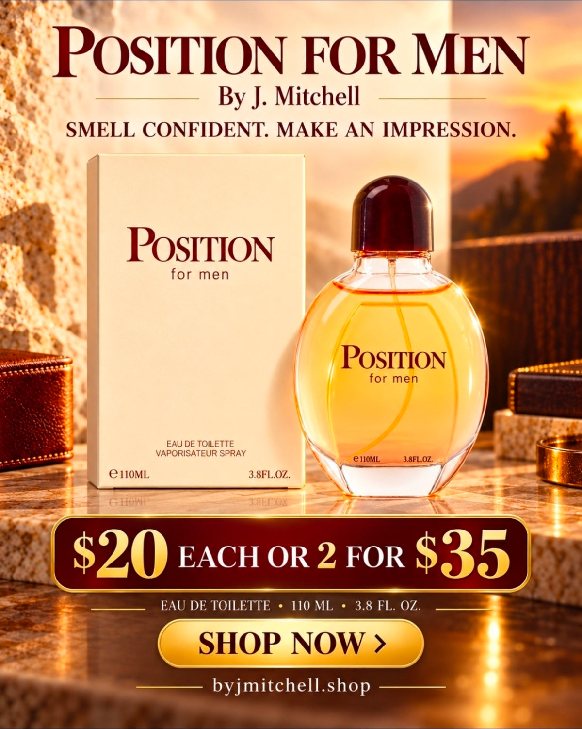 Position For Men Eau de Toilette by J. Mitchell — $20 each or 2 for $35