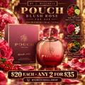 Pouch Blush Rose for Her by J. Mitchell, with scent notes and $20 each or any 2 for $35 offer