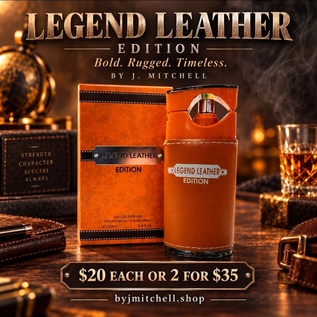 Legend Leather Edition by By J. Mitchell, bold rugged eau de parfum for men, 100ml