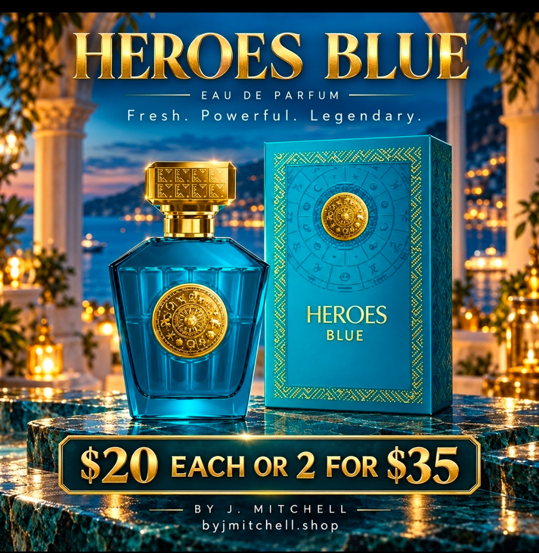 Heroes Blue by By J. Mitchell, fresh powerful eau de parfum for men