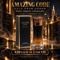 Amazing Code Gold Pour Homme by By J. Mitchell, modern magnetic eau de parfum for men, 100ml