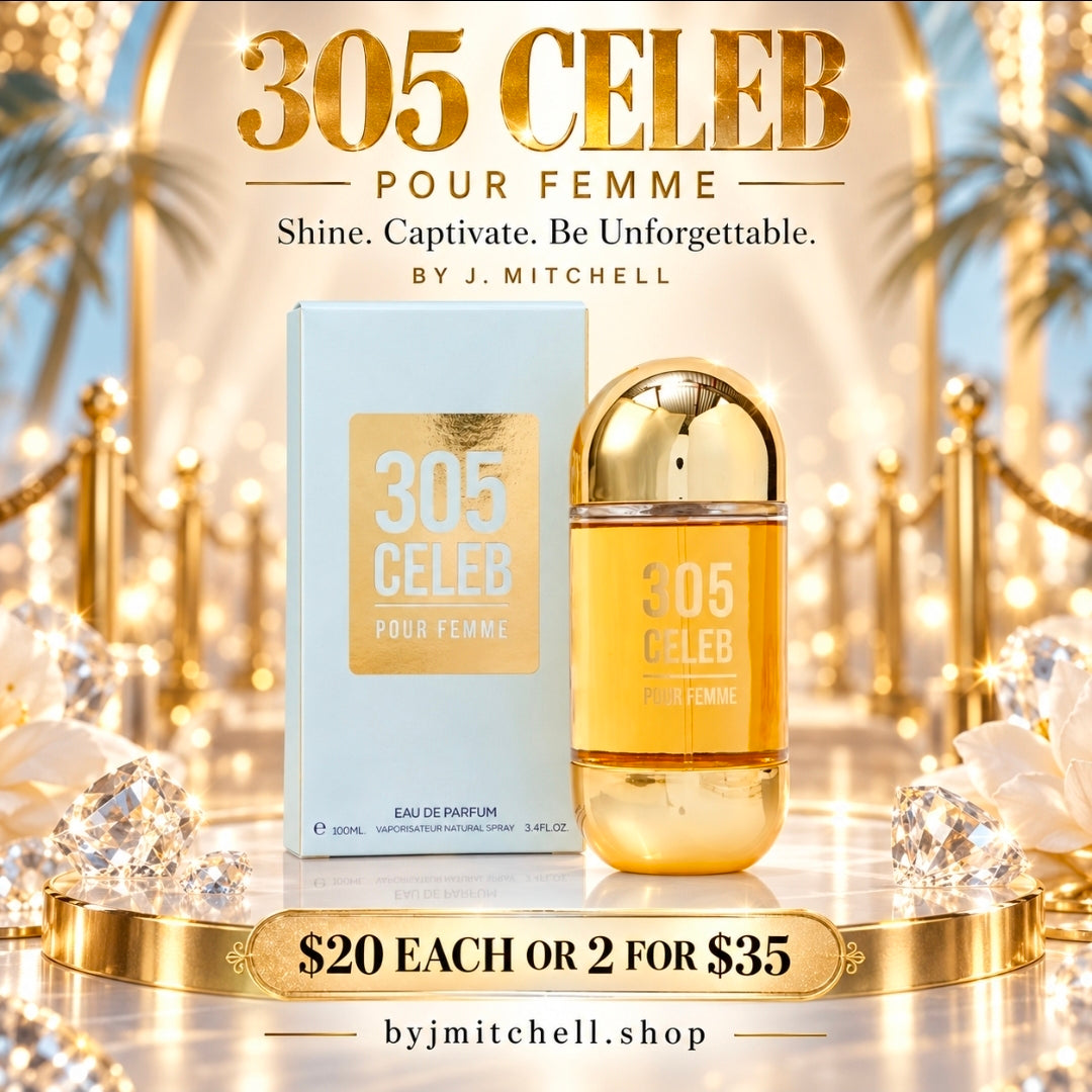 305 Celeb Pour Femme by By J. Mitchell, glamorous eau de parfum for women, 100ml