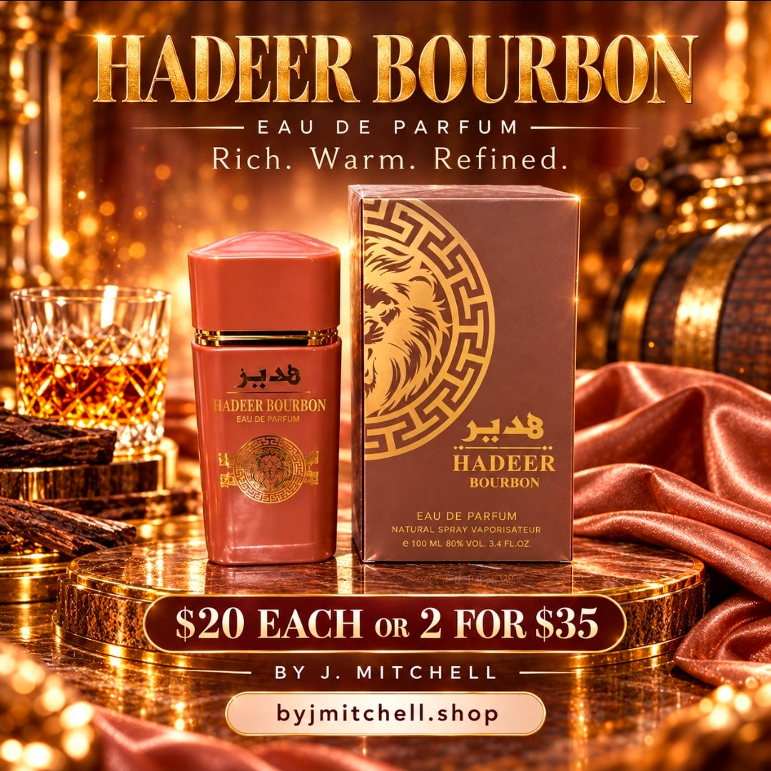 Hadeer Bourbon by By J. Mitchell, rich warm bourbon-inspired eau de parfum, 100ml
