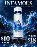 Infamous by Parfum De Luxe, bold perfume spray with wave-inspired bottle design