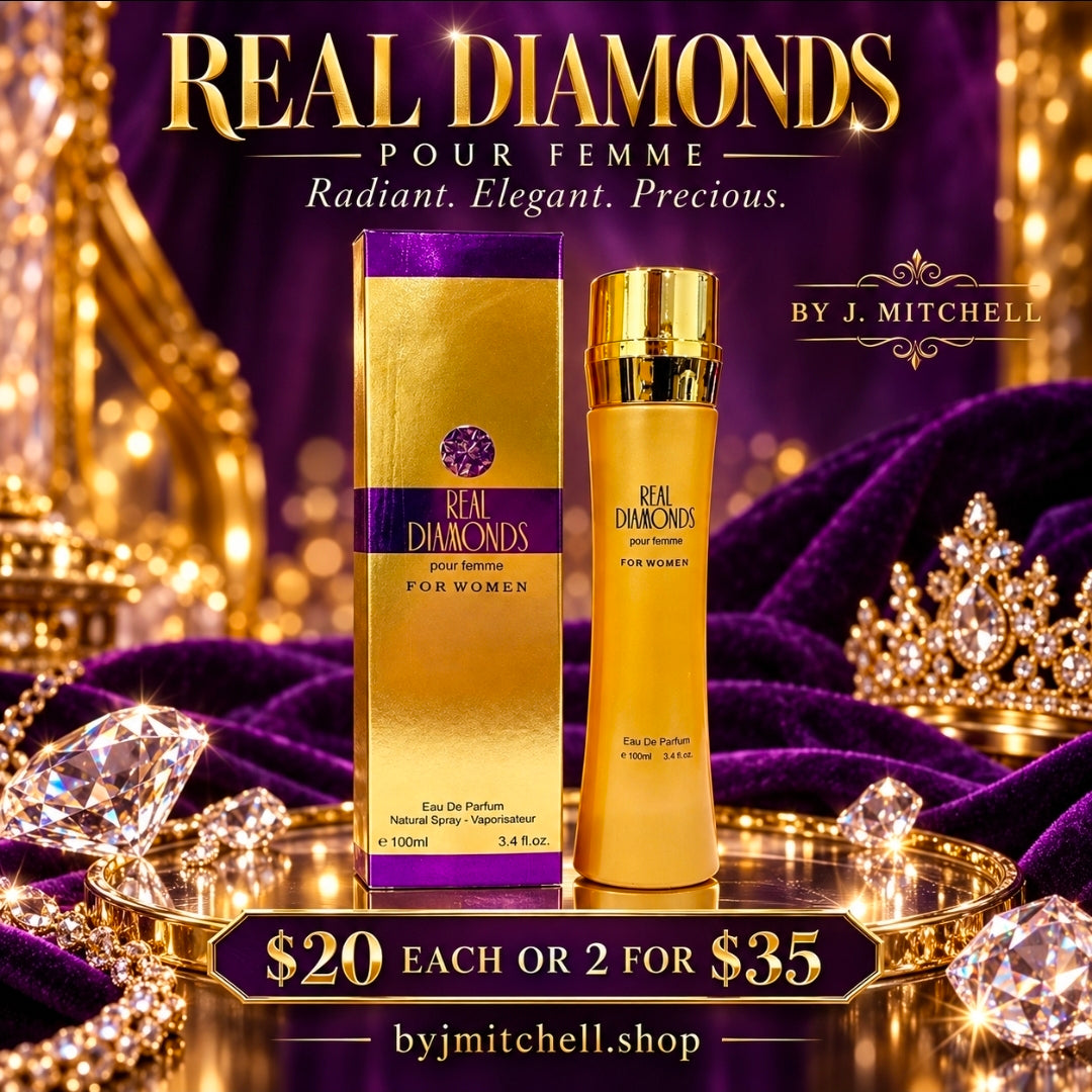 Real Diamonds Pour Femme by By J. Mitchell, radiant elegant eau de parfum for women, 100ml