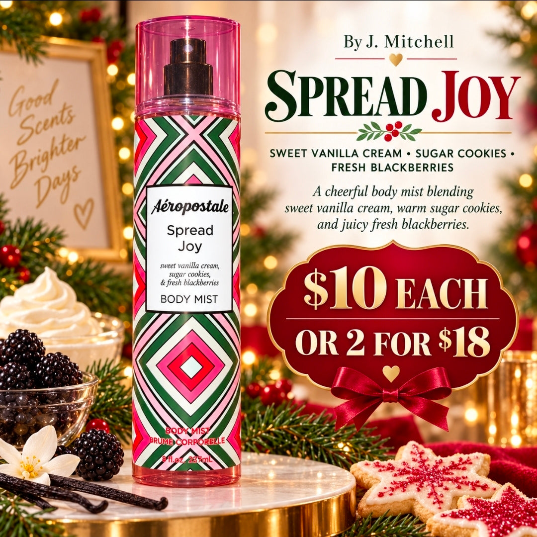 Spread Joy by Aéropostale, cheerful sweet vanilla and blackberry body mist, 237ml
